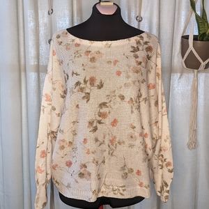Anna Melani floral knit sweater Medium